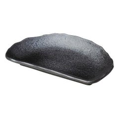 盛皿 【黒吹 半月7.0皿】 幅209mm×奥行132mm×高さ27mm【グループB】【プロ用】