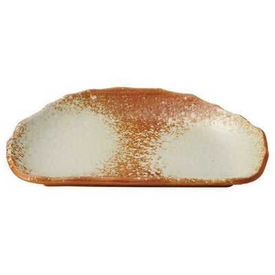 盛皿 【火色 半月7.0皿】 幅209mm×奥行132mm×高さ27mm【グループB】【プロ用】