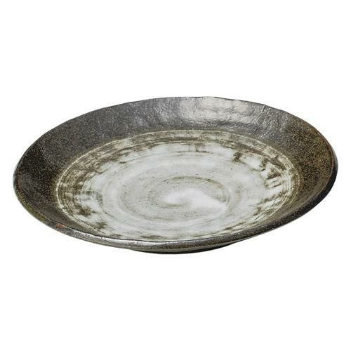 丸皿 深山雪 手びねり8.0皿/宴会大皿食器