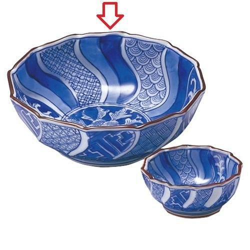 刺身鉢 染付捻り祥瑞 刺身鉢