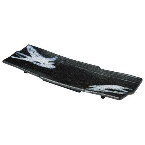 【飲食店定番】長皿 【朝鮮唐津 木目13.0長皿】 幅392mm×奥行133mm×高さ33mm/業務用食器