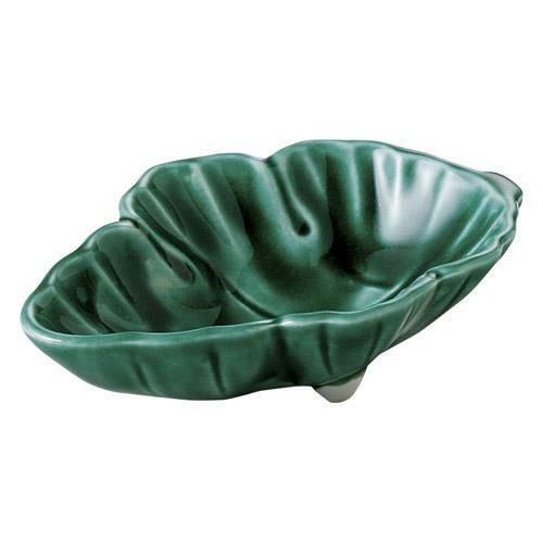 千代口 緑交趾 葉型千代口/業務用食器
