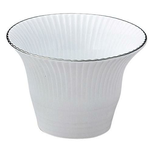 小鉢 渕プラチナ白釉 菊型仲付