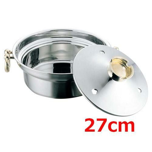 しゃぶしゃぶ鍋 【EBM 電磁用 しゃぶしゃぶ鍋 穴明 27cm】EBM