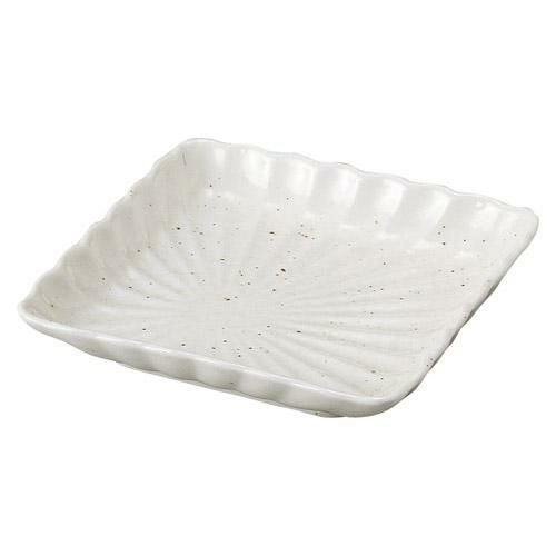 角皿 新粉引 菊型角皿/業務用食器