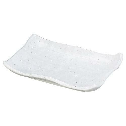 焼物皿 白マット水晶 渕波焼物皿/宴会単品