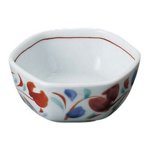 千代口 赤絵花ちらし 六角千代口