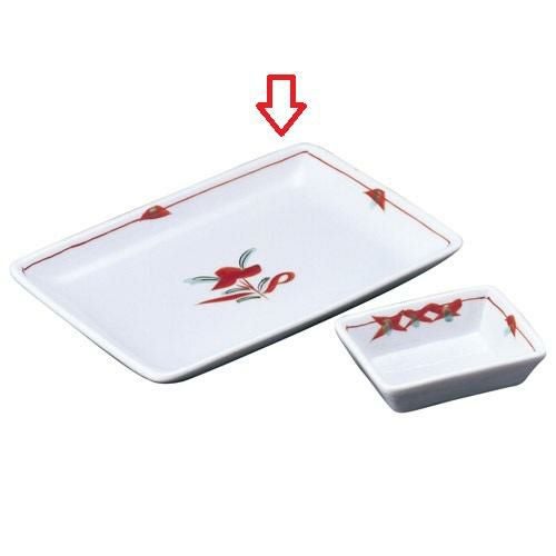 焼鳥皿 吉兆赤絵 2人用焼鳥皿/宴会単品