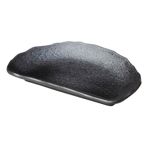 盛皿 黒吹 半月8.0皿/宴会単品