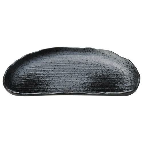 盛皿 黒油滴 半月8.0皿/宴会単品