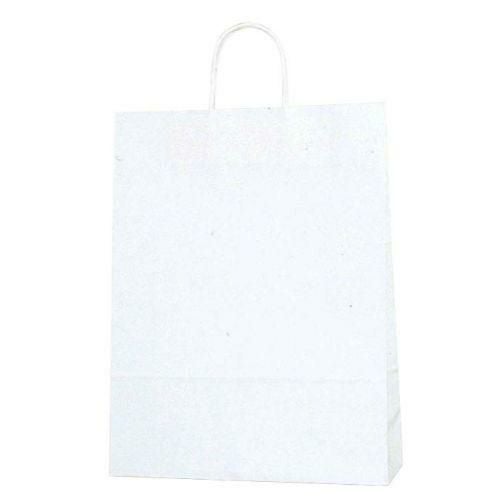 使い捨て 紙袋 【手堤袋 25チャームバッグ 2才(50枚入)晒白無地】 / 320×115×H410 /【グループA】