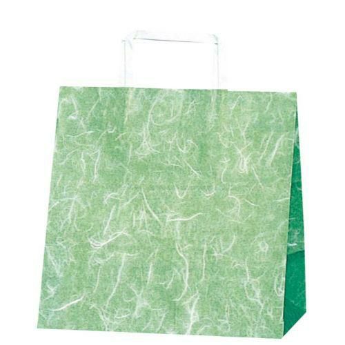紙袋 【手堤袋 H25チャームバッグ E(平手)50枚入 雲竜緑】 / 260×160×H260