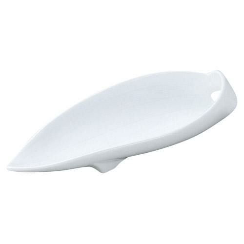 盛皿 白釉笹舟 7.5前菜皿