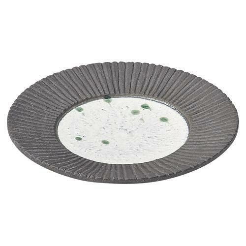 丸皿 炭化土織部とばし 6.0皿/宴会単品