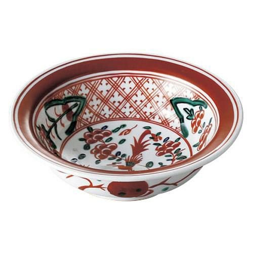 向付 呉須赤絵花鳥 5.0兜型向付