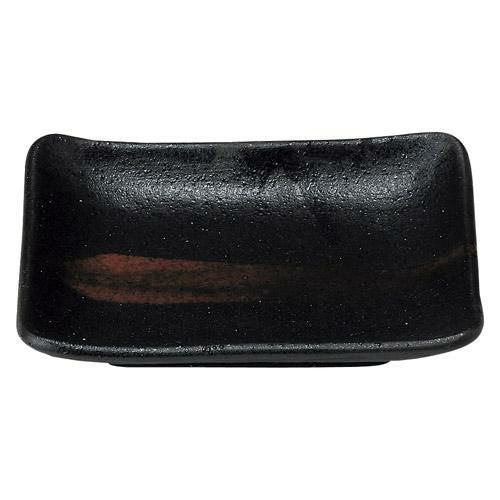 小皿 黒備前サビ刷毛 のり皿