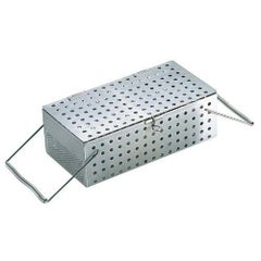 UK 18-8 パンチング スプーン 消毒カゴ L 240×120