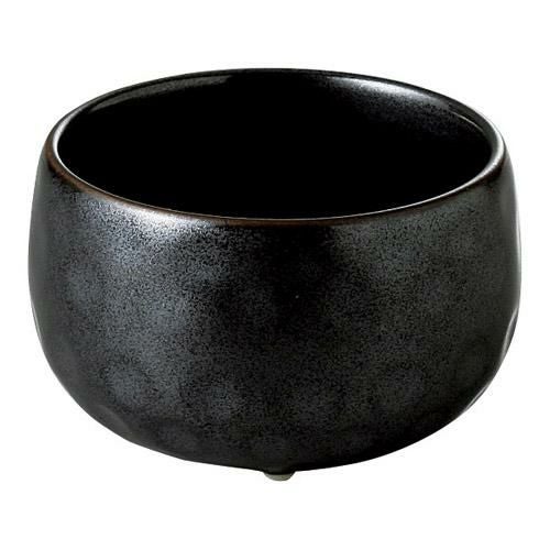 小鉢 黒マット 丸三ツ足珍味(大)