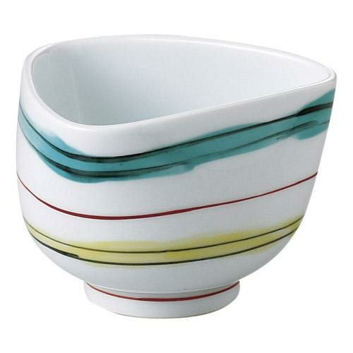 小鉢 色絵駒筋 三角小鉢