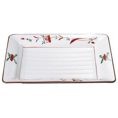 盛皿 【赤絵花 37cm長角盛皿】 幅370mm×奥行302mm×高さ45mm【グループB】【プロ用】