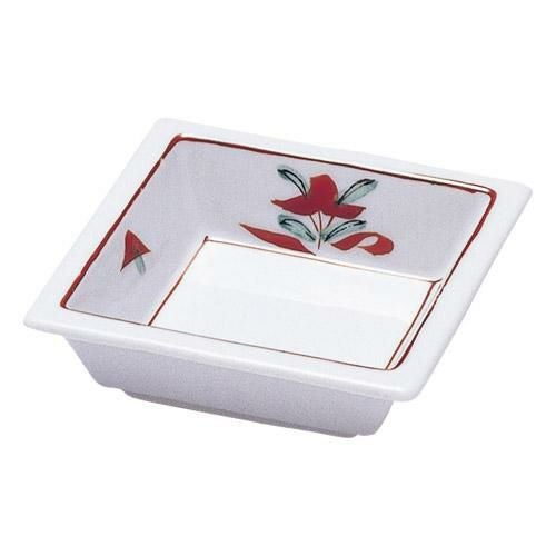 小鉢 吉兆赤絵 正角鉢