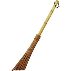 TRUSCO 竹ひご箒 短柄 全長740mm 柄340mm