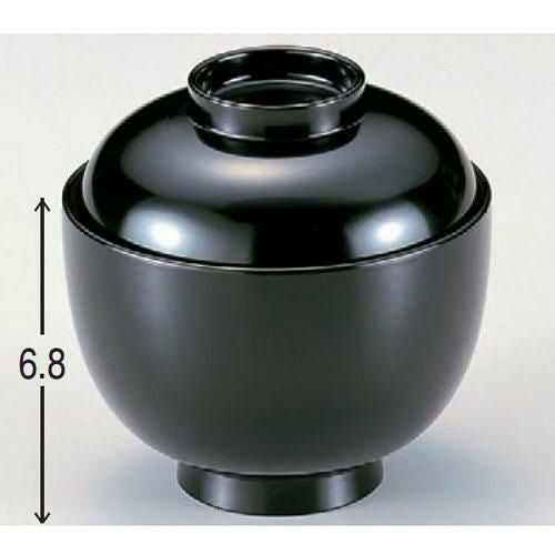 3寸 なつめ小吸椀 黒内朱