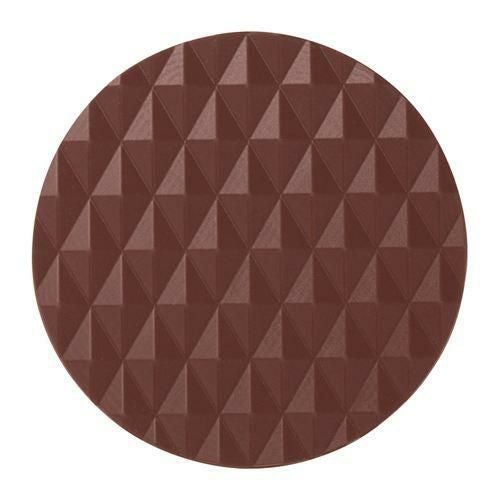 シリコンコースター(10枚入り)ダイヤカットコースター 丸型 BROWN