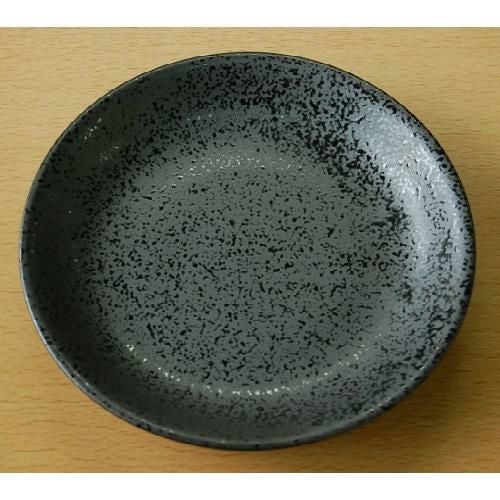 葉模様の黒い丸皿 TB 丸皿4.0 黒