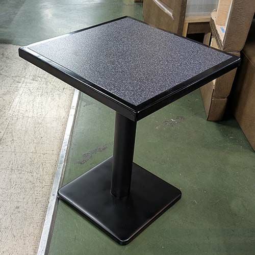 中古】スナックテーブル 黒 大理石風天板 幅500×奥行500×高さ630