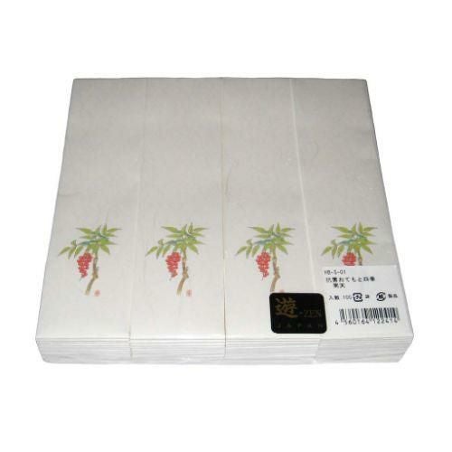 遊膳 おてもと・四季 箸袋(100枚入) HB-S-01南天 1月から2月/小物送料対象商品