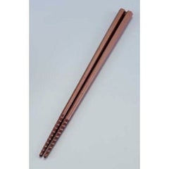 六角 トルネード箸 すべり止め付 18cmブラウン 【同梱グループA】
