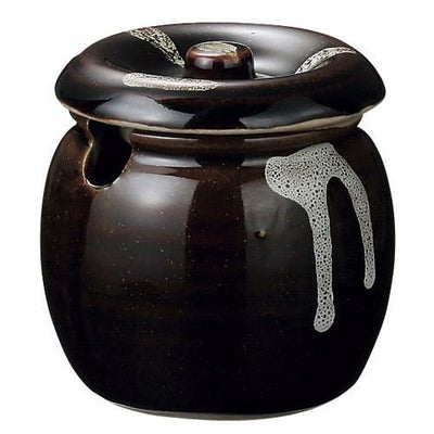かめ 【天目白流し 口切ミニカメ】 高さ70mm×(手付・はみ出し部分含む)サイズ:70・身の外形直径:60【グループB】【プロ用】