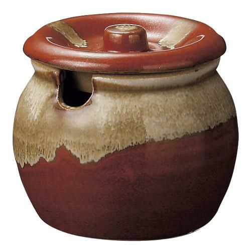 かめ 【朱赤 口切1号カメ】 高さ72mm×(手付・はみ出し部分含む)サイズ:83・身の外形直径:70【グループB】【プロ用】