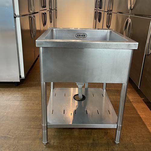 ⭐︎中古品　マルゼン　1槽シンク　750×600×800 中古】 A06368 1槽シンク マルゼン W600xD600xH800(+150)mm 【業務用