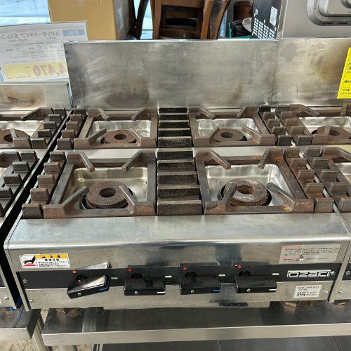 中古】4口テーブルコンロ オザキ OZ60-60K 幅600×奥行600×高さ270 LPG