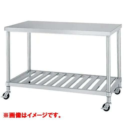 型式：WSNC-12090-U100【シンコー】キャスター付・スノコ棚仕様 キャスター付き作業台 キャスター径:100φ 奥行：900mm【組立式】