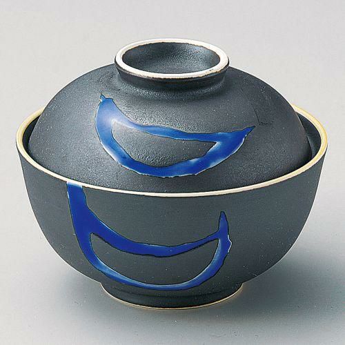 黒釉ルリ流し円菓子碗 φ11.4×9cm 111-099