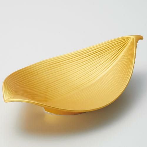 ゴールド葉型8.5寸向付 25.5×14.9×5.5cm 033-019