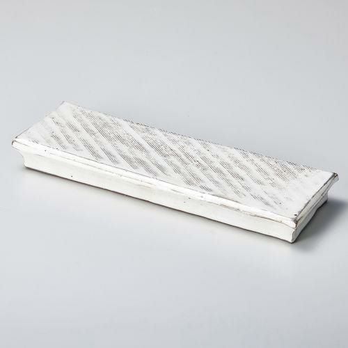 粉引櫛目高台突出皿 26.7×8.7×3cm 126-029