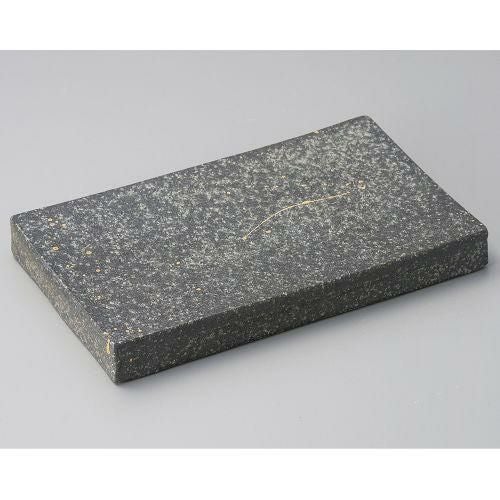 黒窯変金ちらし7.6長角皿(両面使用可) 23×13.5×3cm 133-079