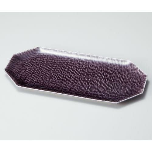 紫釉流水八角長皿 31×15.5×1.5cm 134-109