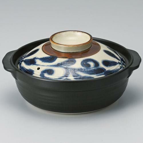 土鍋6号琉球るり唐草 21.5×19×7cm(900cc) 383-129