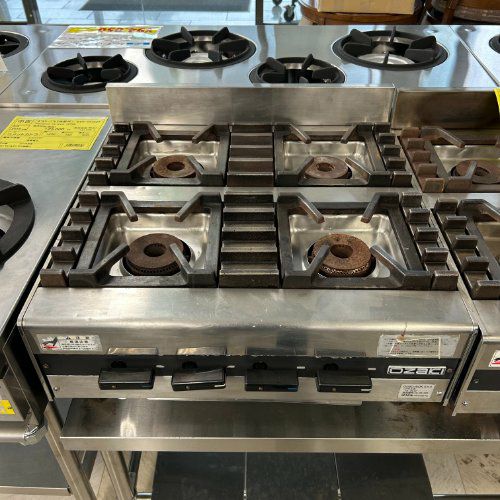 中古】4口テーブルコンロ オザキ OZ60-60K 幅600×奥行600×高さ270 LPG