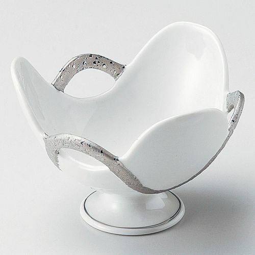 プラチナ透かし三ッ山高台小鉢 φ11.5×8cm 061-269