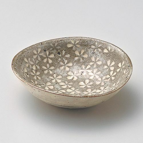 黄釉花三島ひねり小鉢 13.5×12.5×4cm 065-289