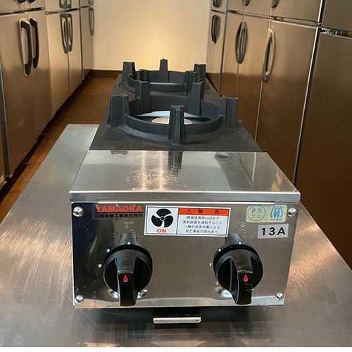 中古】ガス卓上コンロ 2口 山岡金属工業 STK-572 幅220×奥行600×高さ
