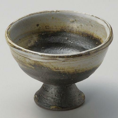 炭化粉引流し高杯小付 φ10×6.7cm 081-189