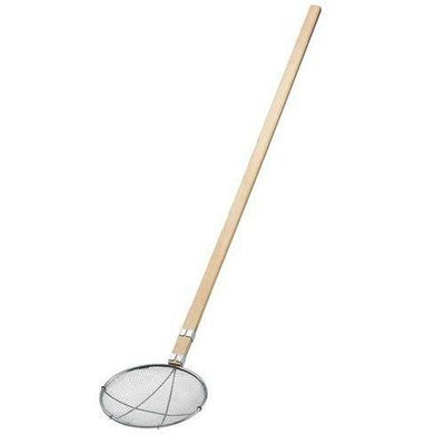 EBM ステンレス 木柄丸型 給食用 スクイ網 24cm 40メッシュ