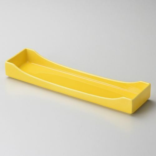 黄釉切立前菜皿 30.9×7.9×3.9cm 130-129